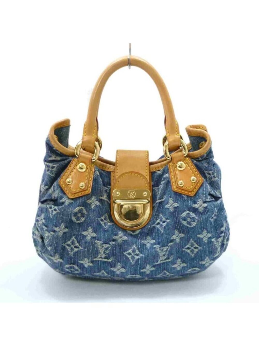 Louis Vuitton Denim Pleaty Monogram Vintage Pouch Pochette Hand Bag